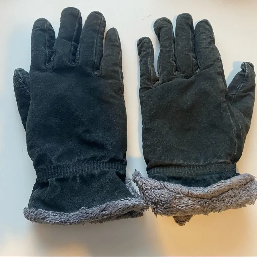 𝅺Black Small Winter gloves fuzzy inside